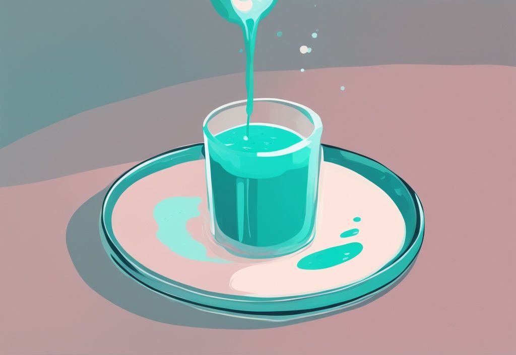 Illustrazione digitale moderna con tema principale color teal che rappresenta un rene con sovrapposizione degli effetti dannosi delle proteine in polvere; le proteine in polvere fanno male ai reni.